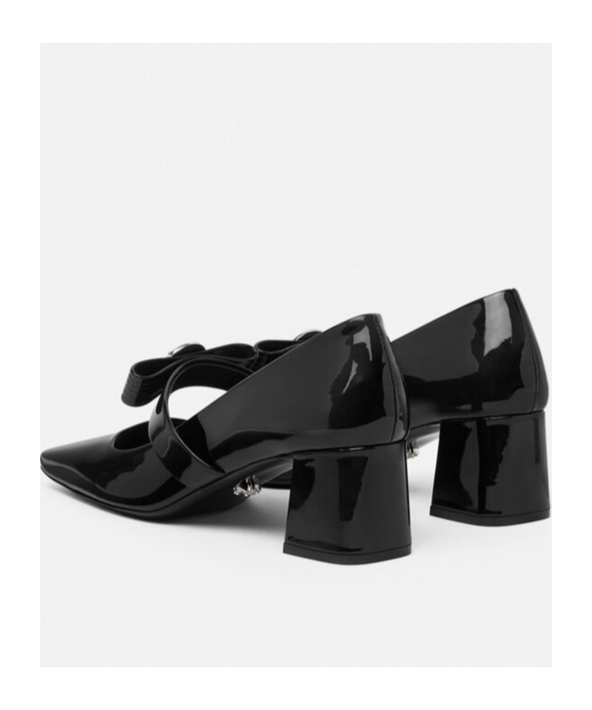 Versace Gianni Ribbon Embellished Patent-leather Pumps In Black