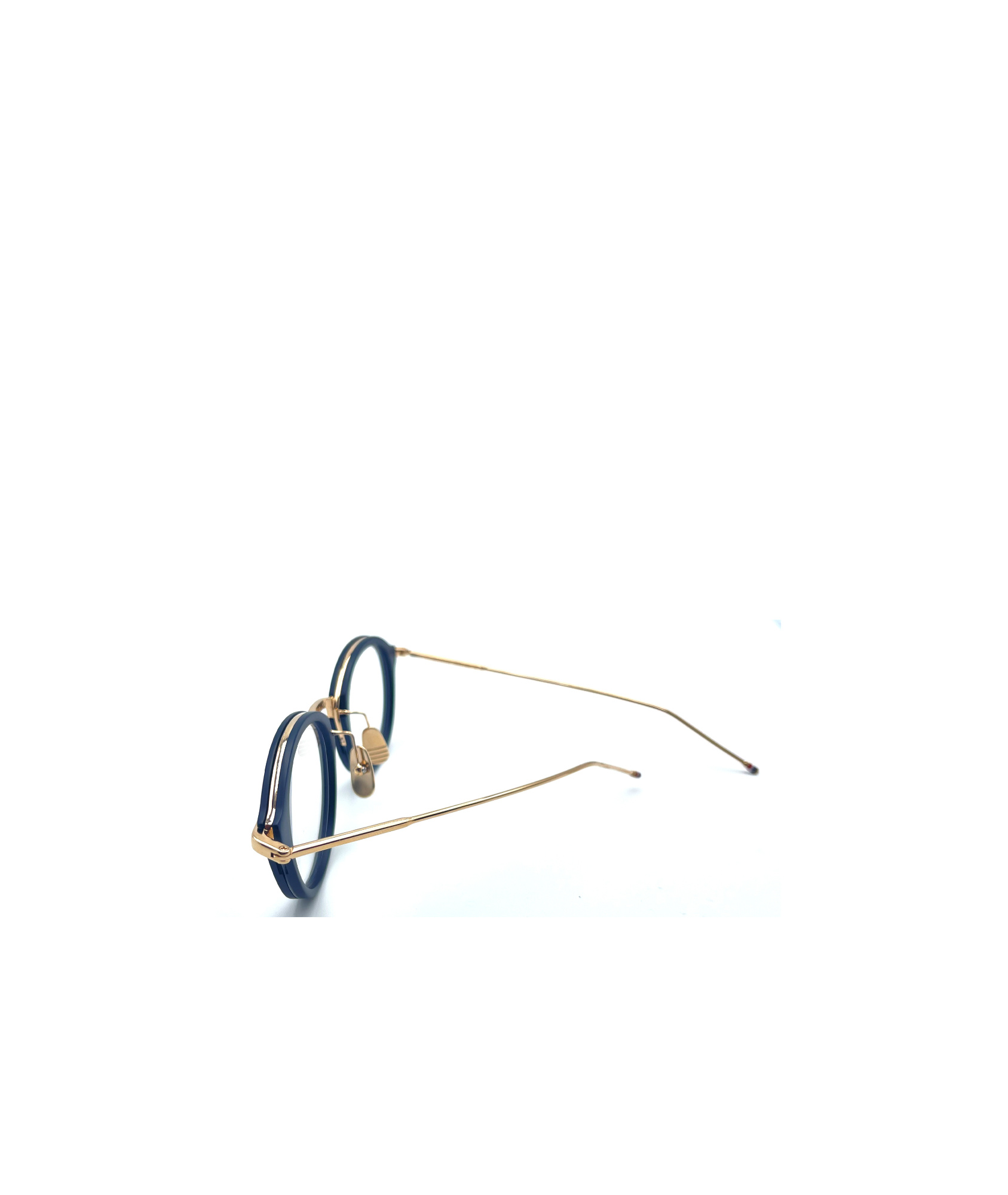 Shop Thom Browne Round-frame Glasses In Blue