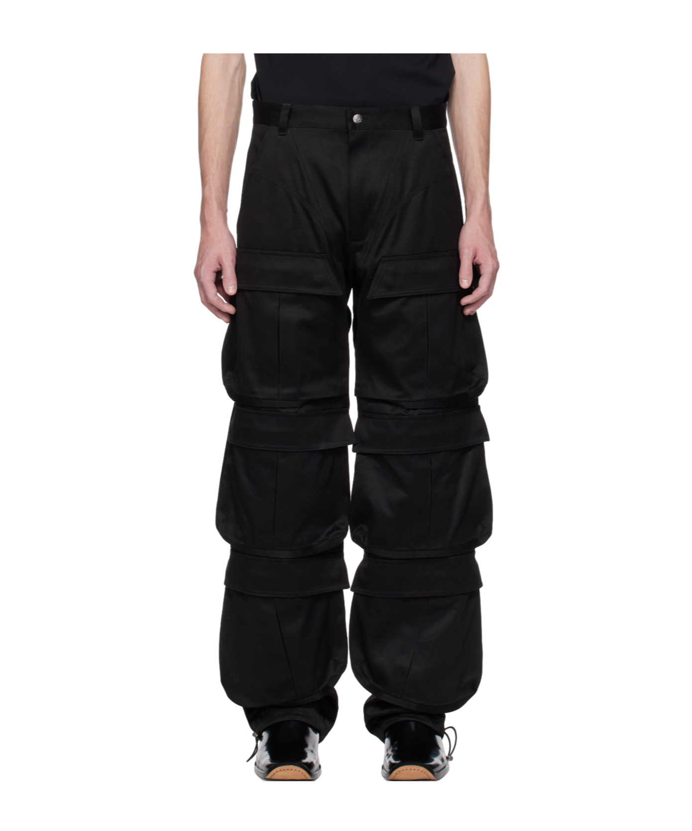 Mugler Multiple Pocket Cargo Pants In Black