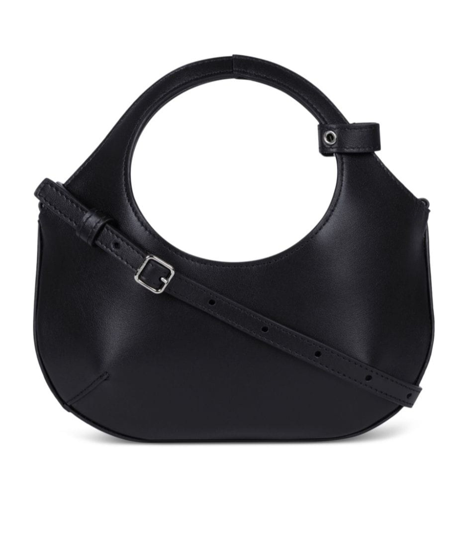 Courrèges Mini Holy Leather Tote Bag In Black