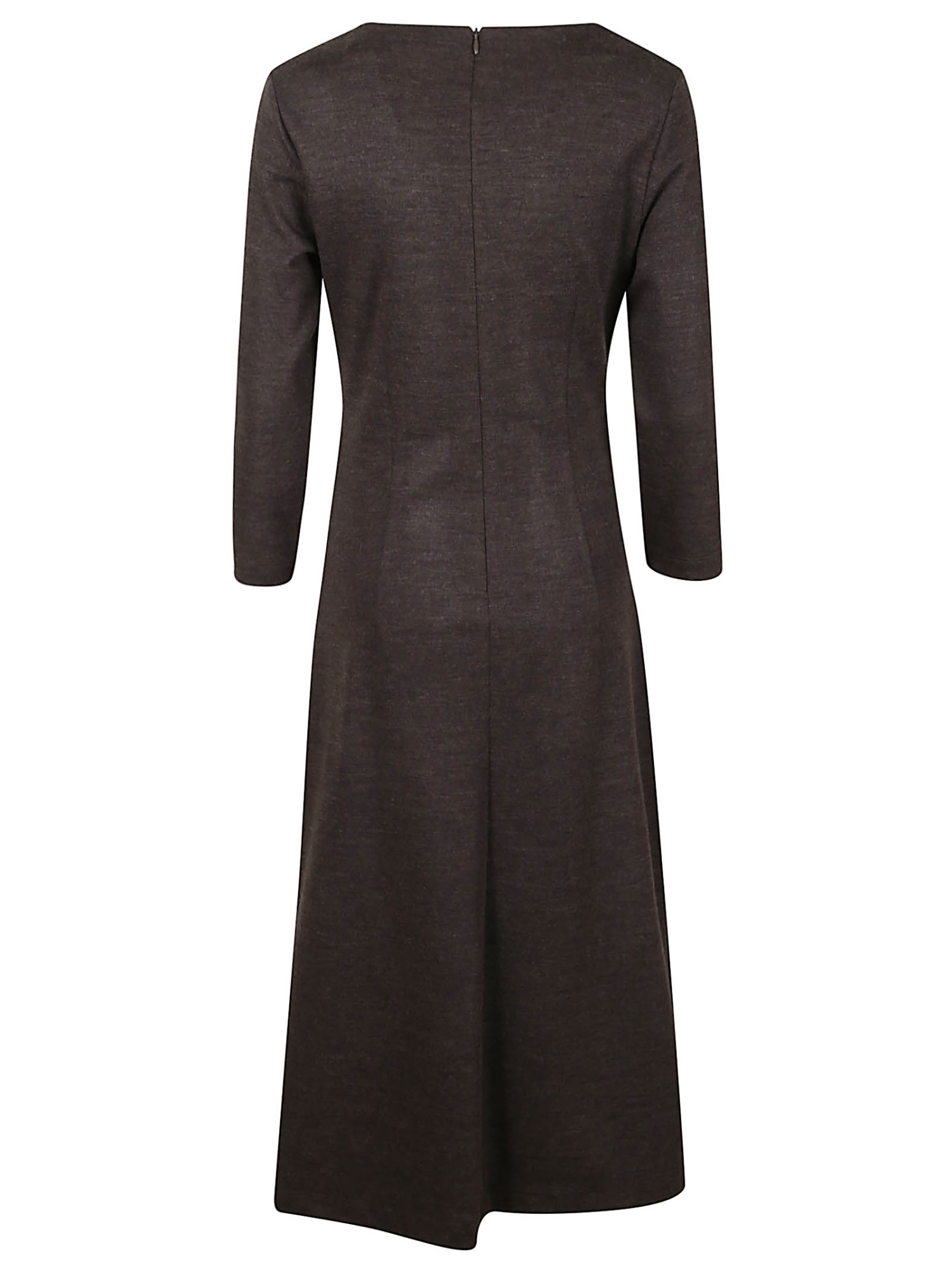 Peserico Gathered Midi Dress In Animal Print