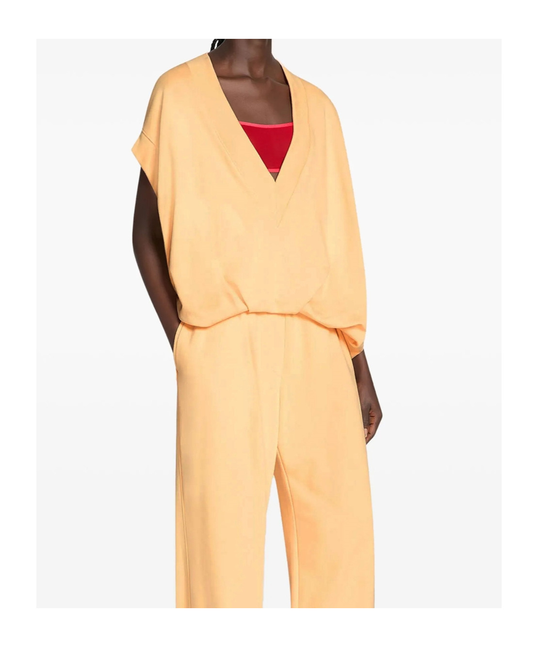 Shop Dries Van Noten Hann V-neck Short-sleeved Sweatshirt In Nude