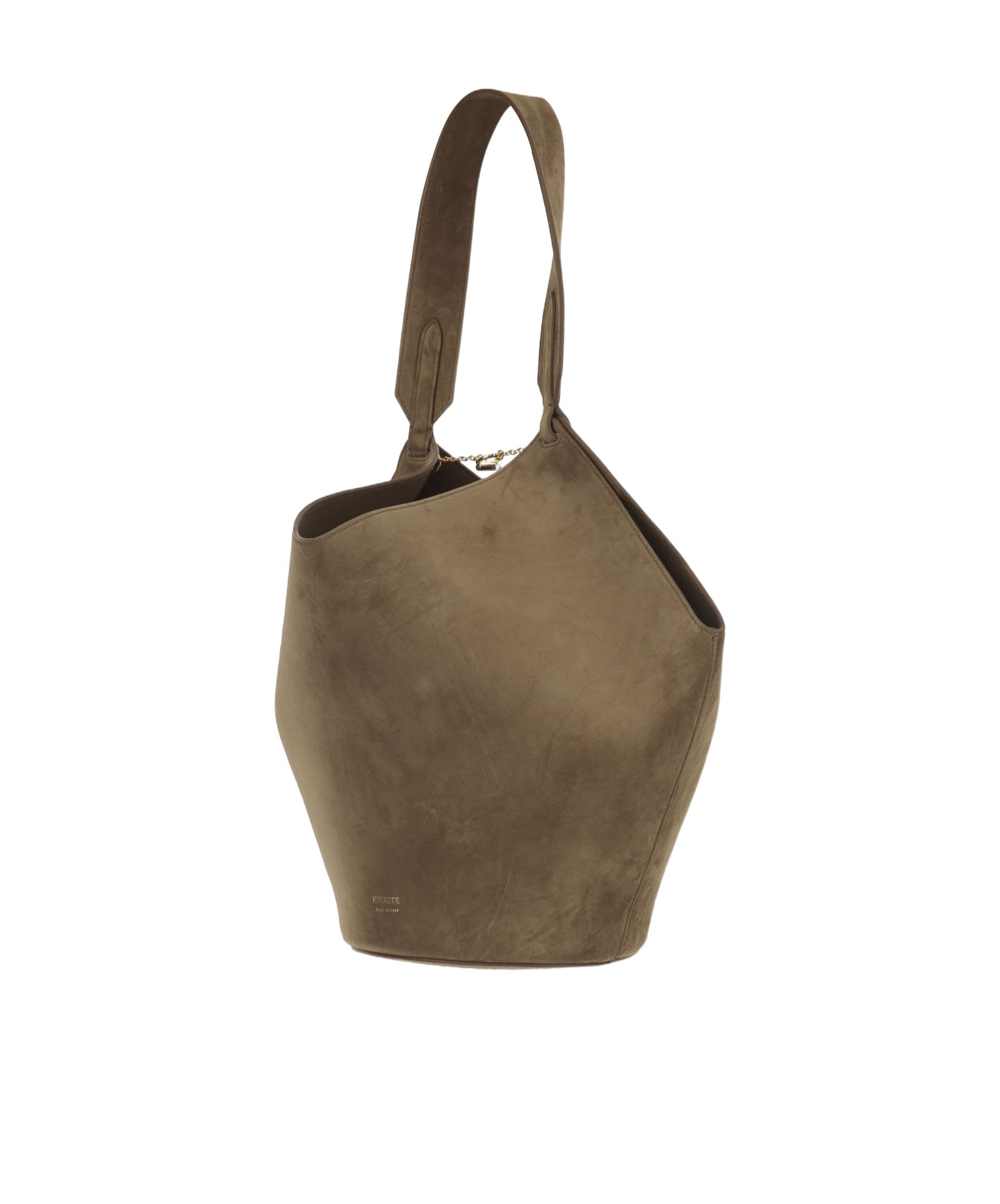 Khaite Small Lotus Tote In Mud Suede