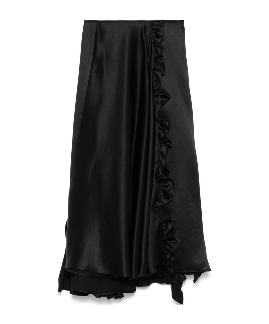 Cecilie Bahnsen Zou Wrinkled Skirt In Black