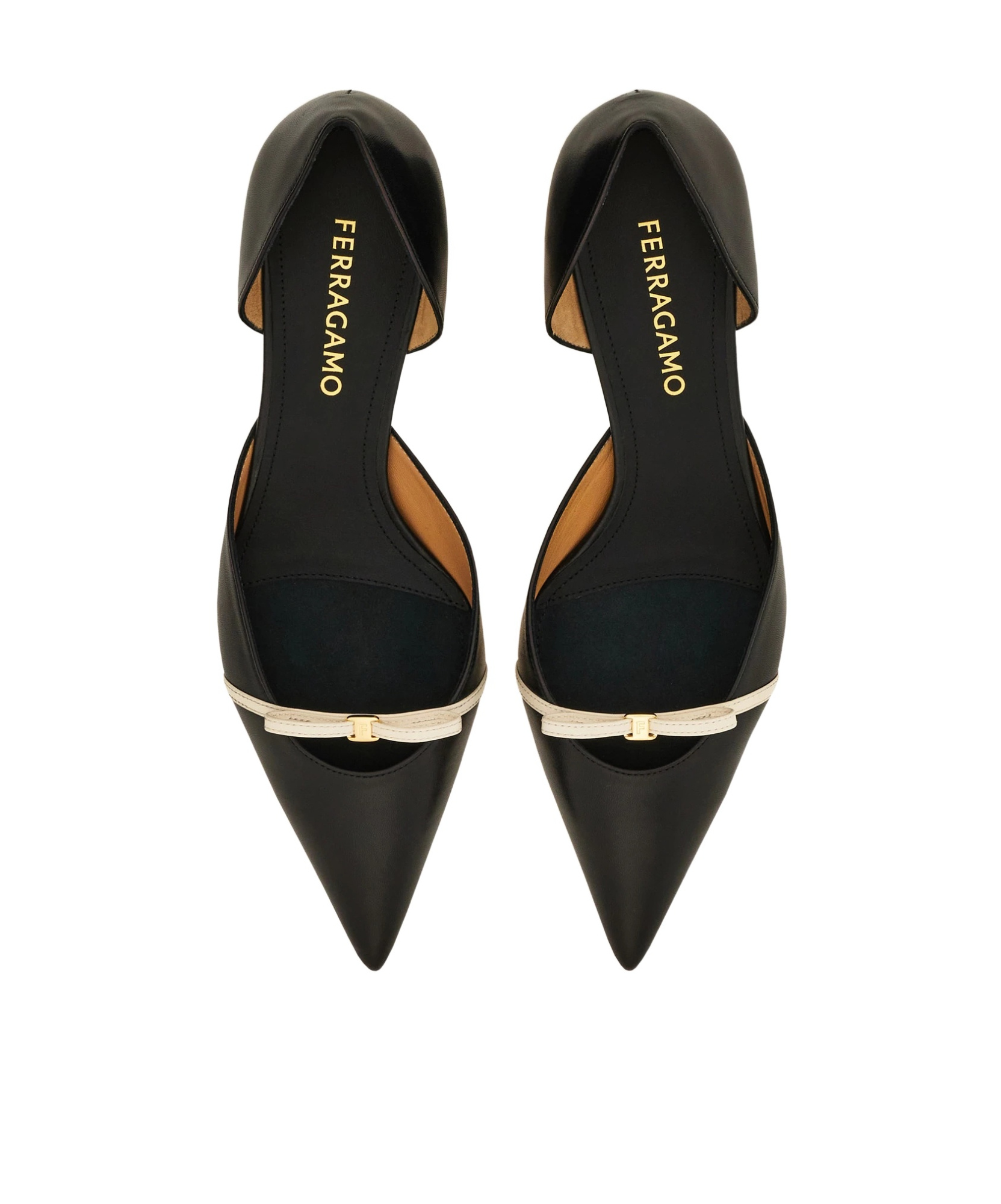 Ferragamo Mini Bow Mid Heel Pump In Black