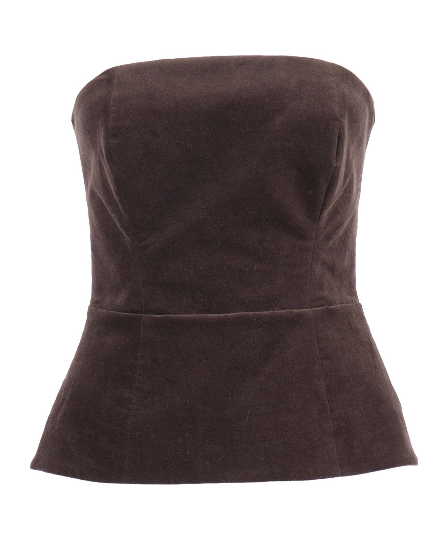 P.a.r.o.s.h Velvet Peplum Top In Brown