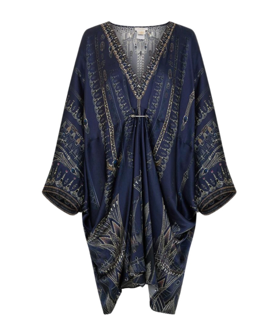 Camilla Pierced V Neck Short Kaftan The Egypt Effect In Black