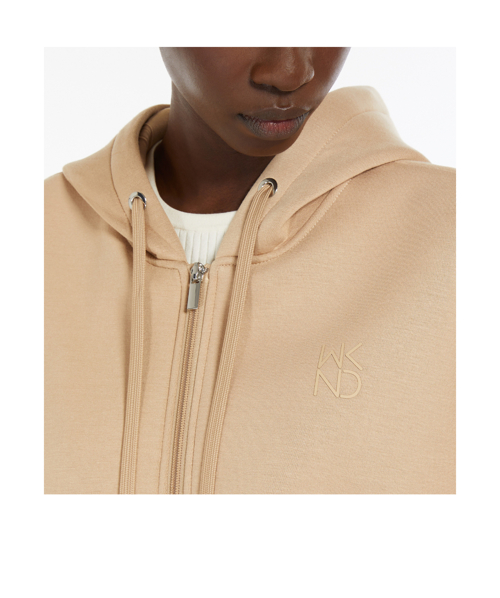 Shop Weekend Max Mara Knitted Hoodie In Nude