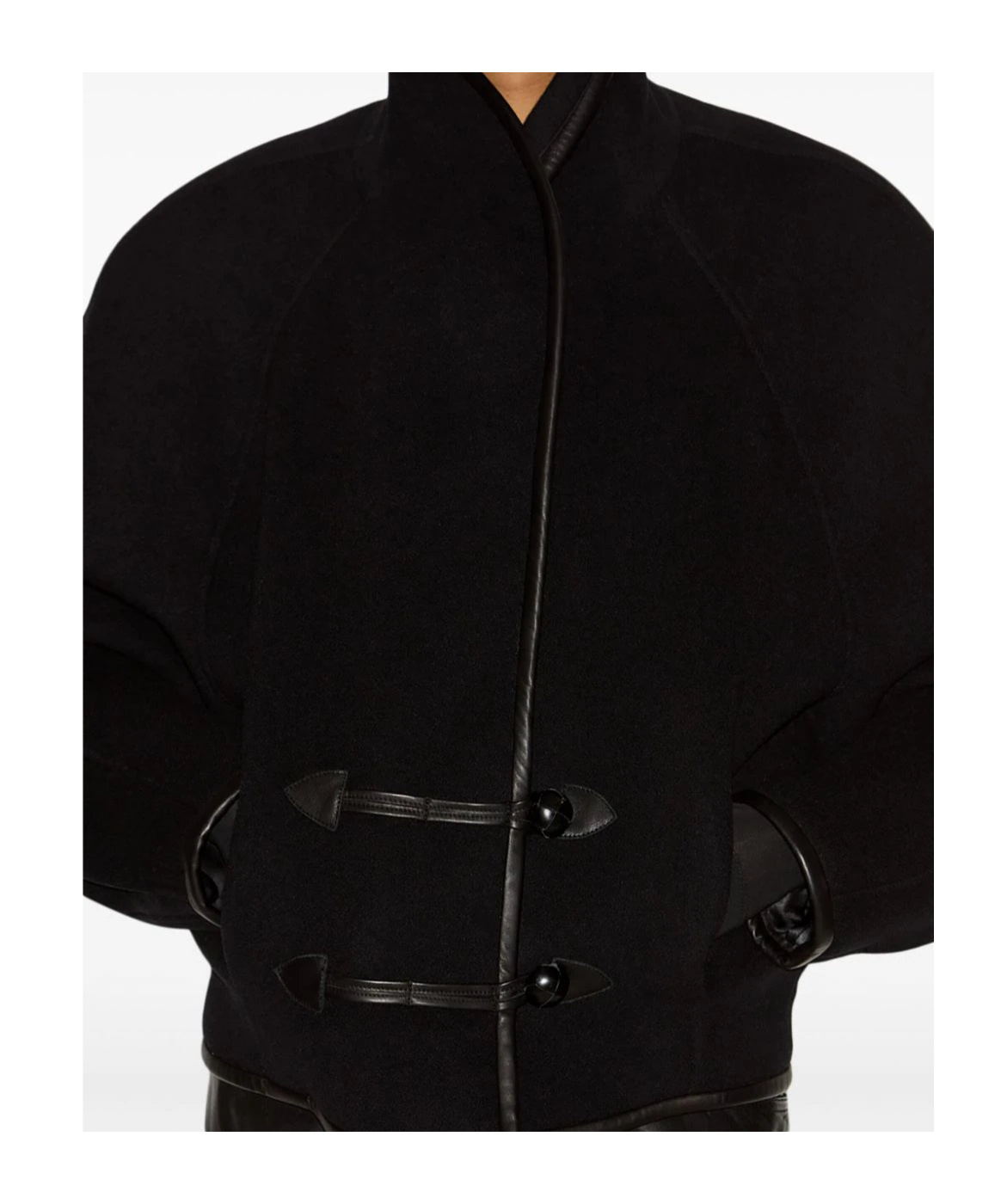 Isabel Marant Short Long-sleeved Wool Coat In Black
