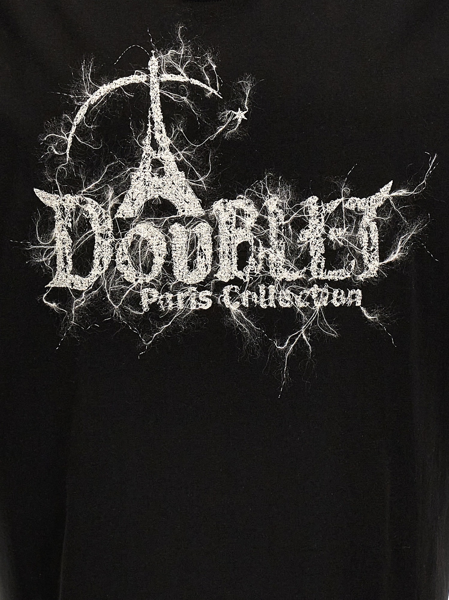 Doublet Logo-embroidery Cotton T-shirt In Black