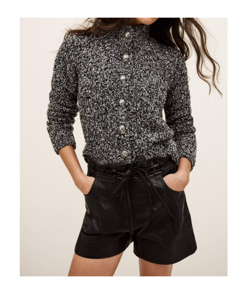 Bash Button-front Cardigan In Black