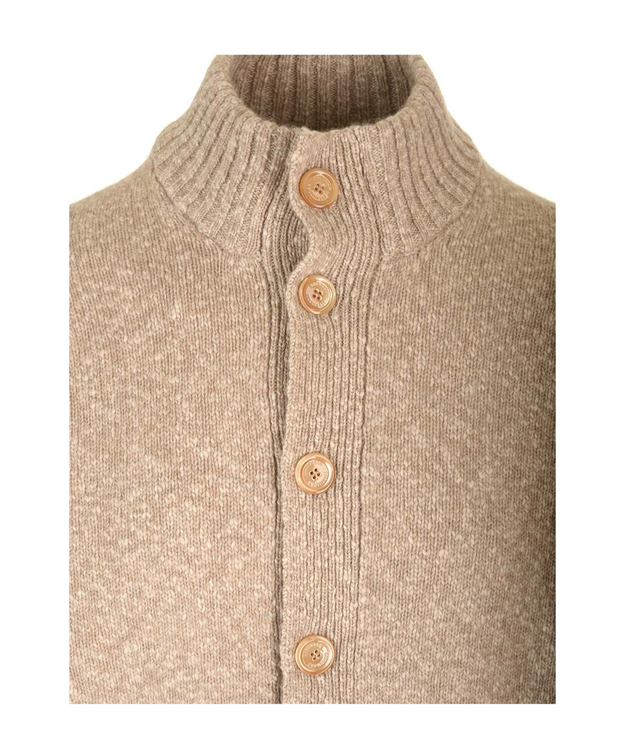 Brunello Cucinelli Wool Cardigan Jackets Beige In Nude