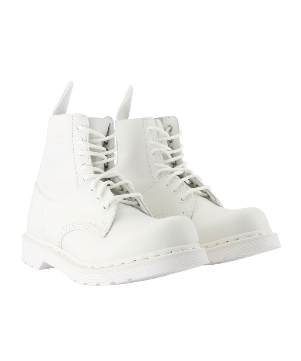 Mm6 Maison Margiela X Dr. Martens 1460 8-eye No Steel Toe Womens White In White