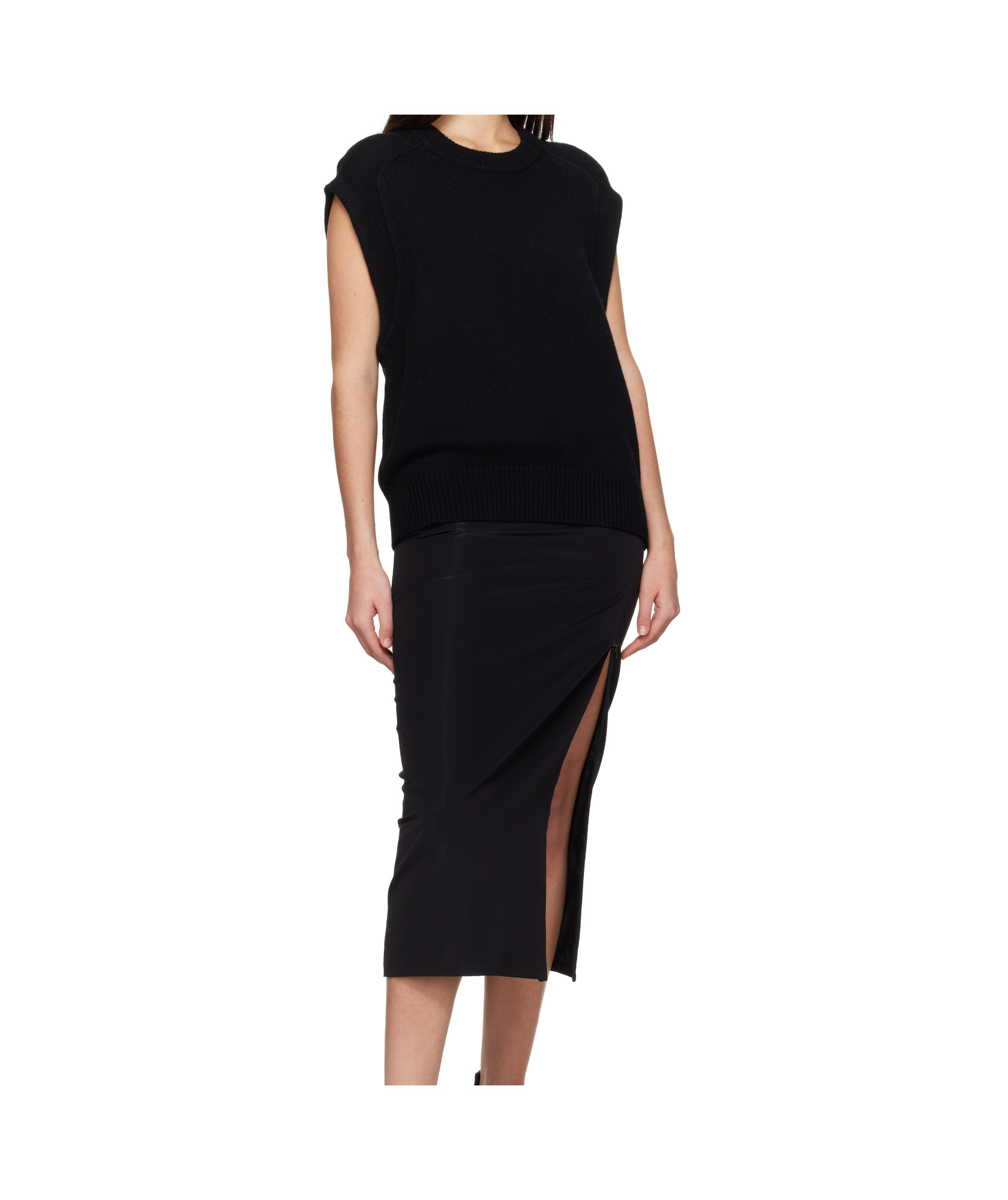 Loulou Studio Black Sleeveless Boxy Top In Black
