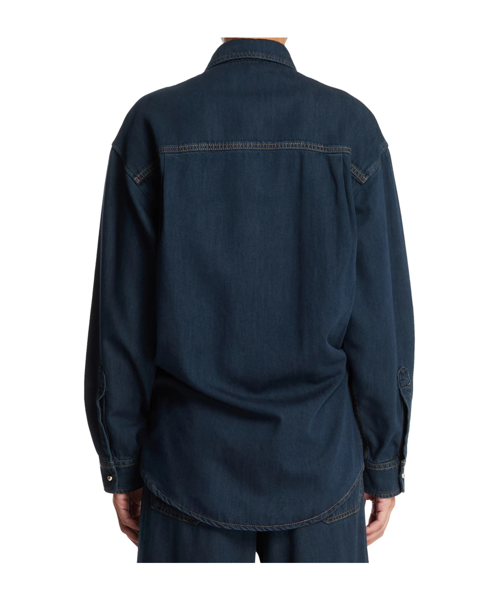 Darkpark Dark Blue Cotton Denim Shirt In Blue