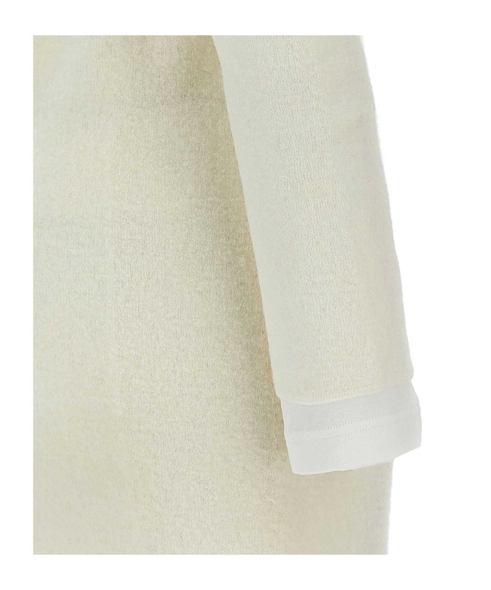 Jil Sander Crew Neck Layered Hem Long Sleeves In White