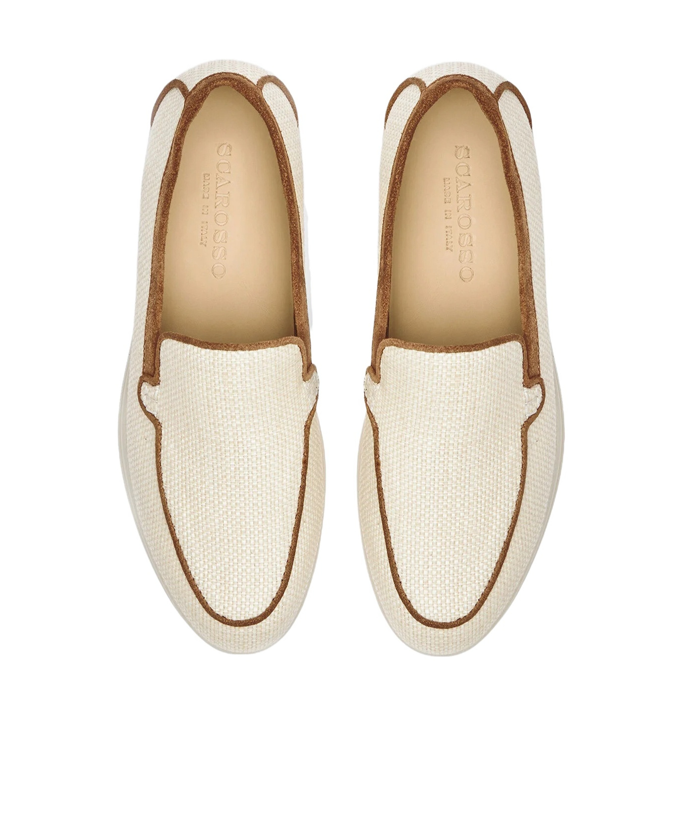 Scarosso Ludovica Almond Toe Loafers In Neutral