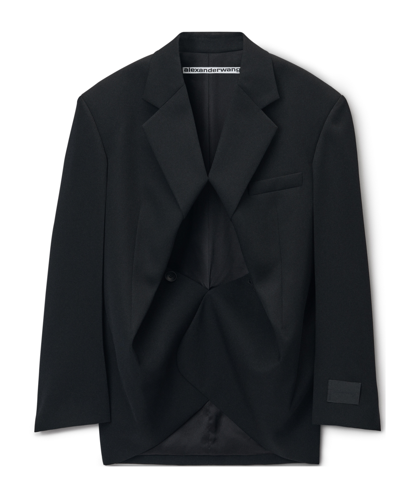 Alexander Wang Exaggerated Split Front Blazer In Black