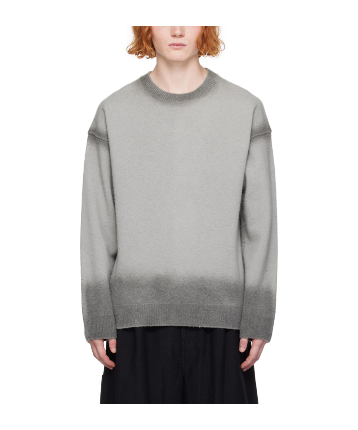 Juunj Gradient Round Neck Sweater In Gray