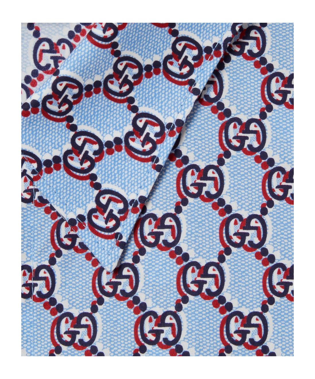 Gucci Printed Cotton Shirt In Gray