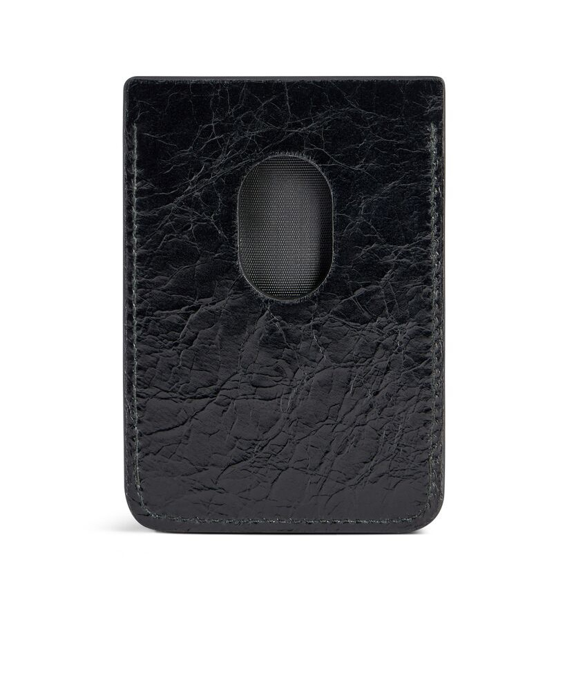 Balenciaga Monaco Magnet Leather Card Holder In Black