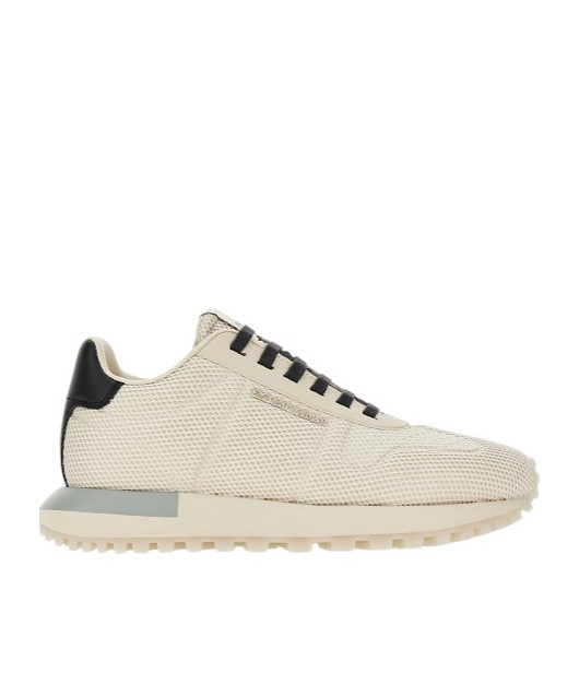 Emporio Armani Round Toe Sneakers In Nude