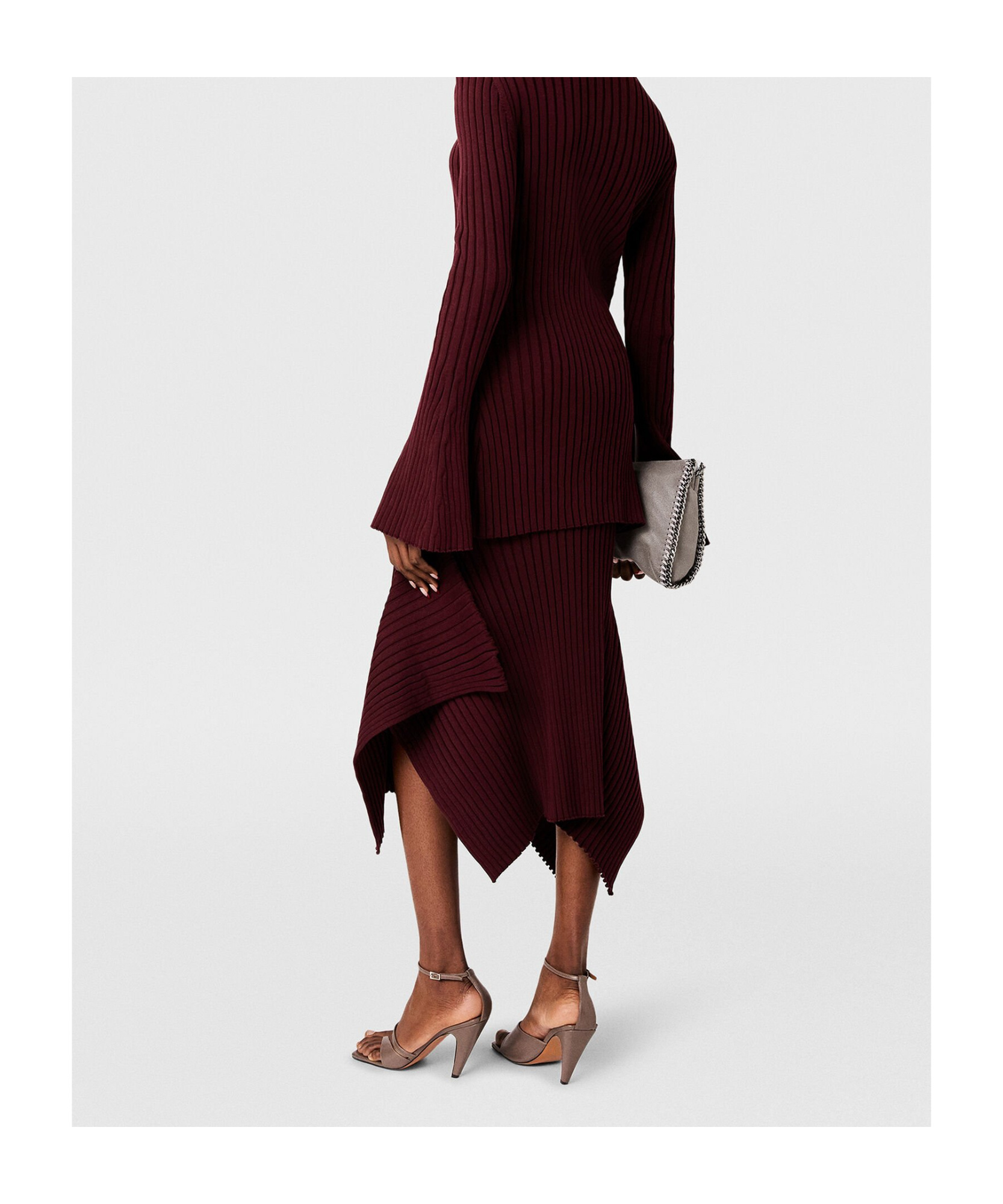 Shop Stella Mccartney Knit Kick-flare Midi Skirt