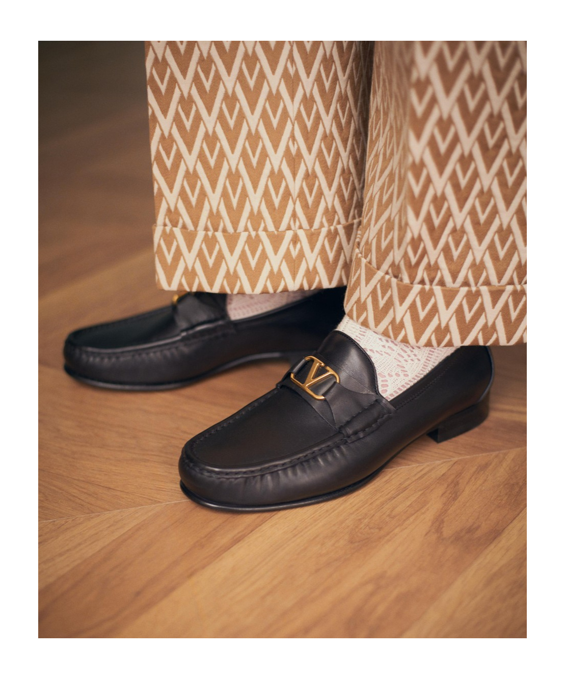 Valentino Garavani Vlogo Signature Loafer With Gold-tone Logo Detail In Black