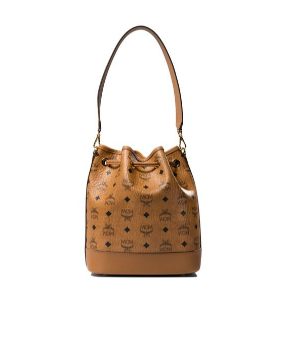Mcm Hogan Dessau Monogram Printed Bucket Bag In Brown
