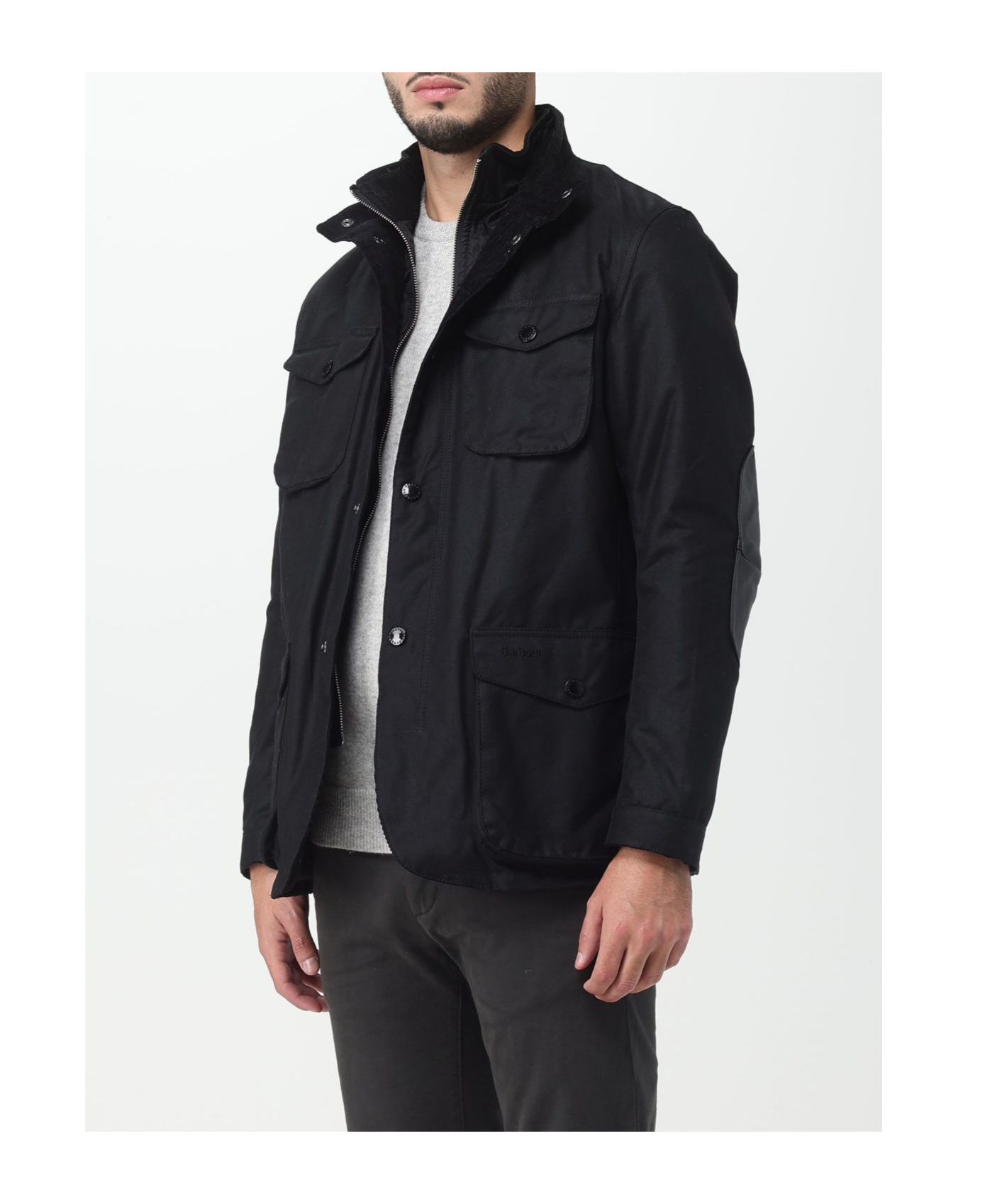 Barbour Long-sleeved Casual Jacket In Black