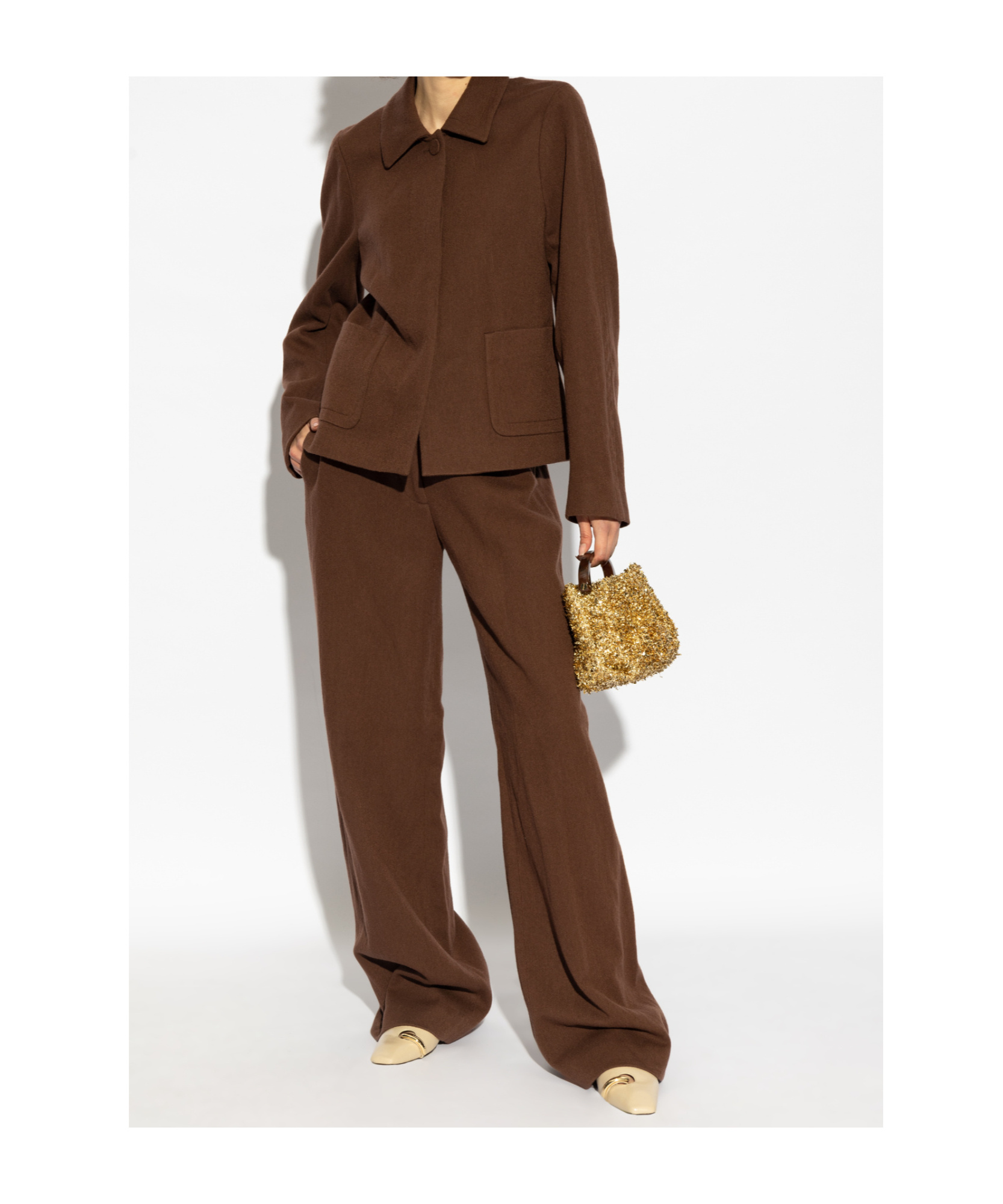 Dries Van Noten Long-sleeved Jacket In Brown