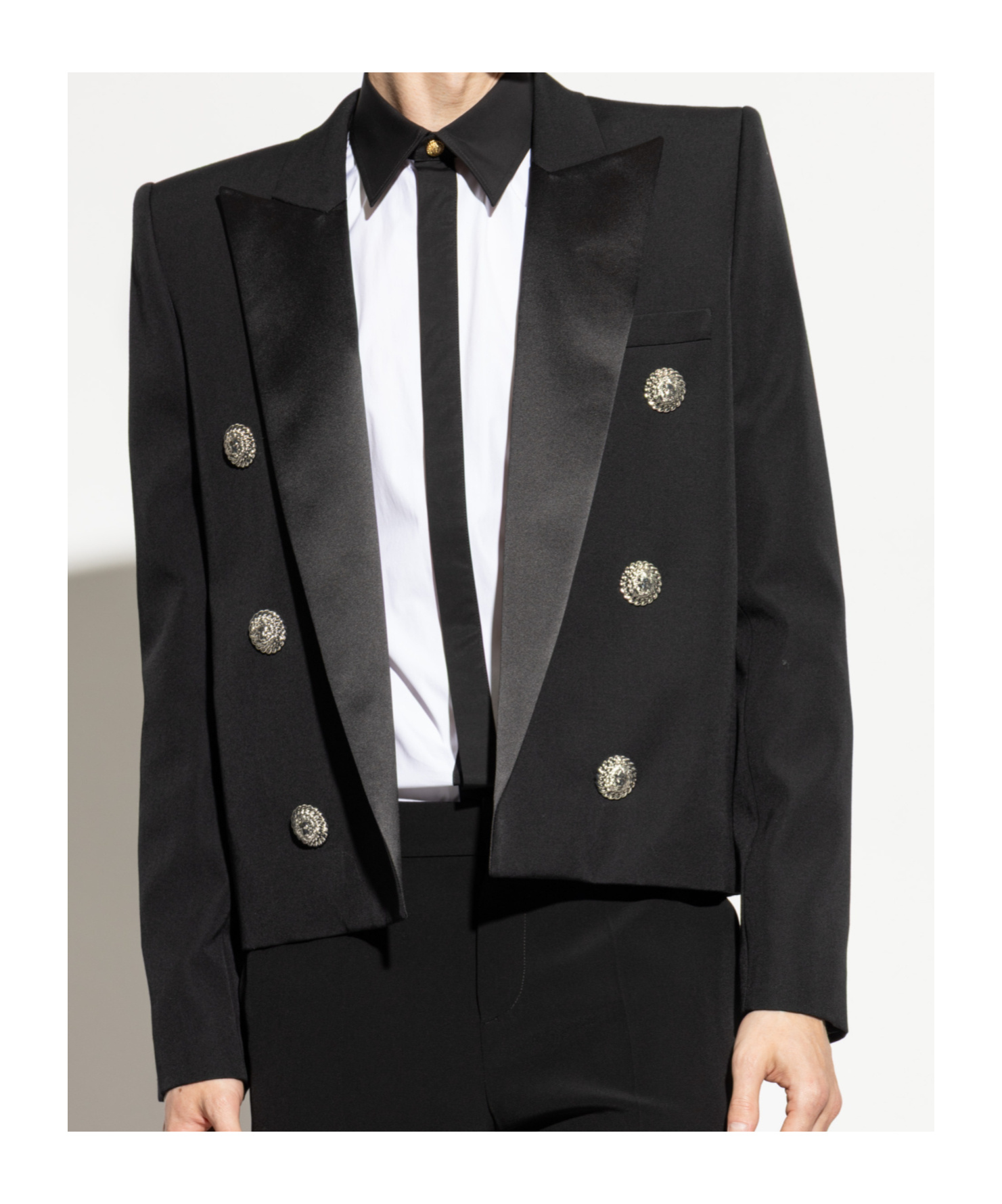 Balmain Long Sleeve Blazer In Black