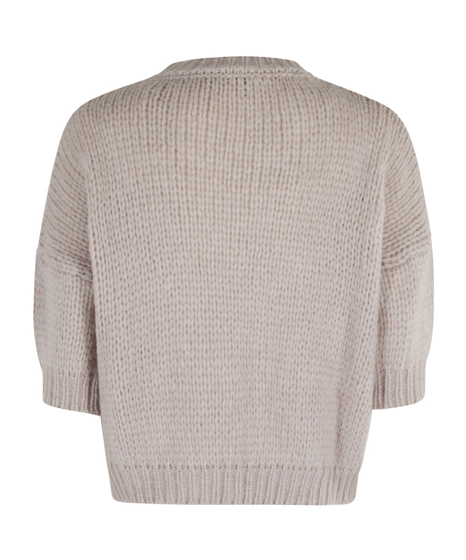 Roberto Collina Three-quarter Sleeve Textured Knit Sweater In Gray