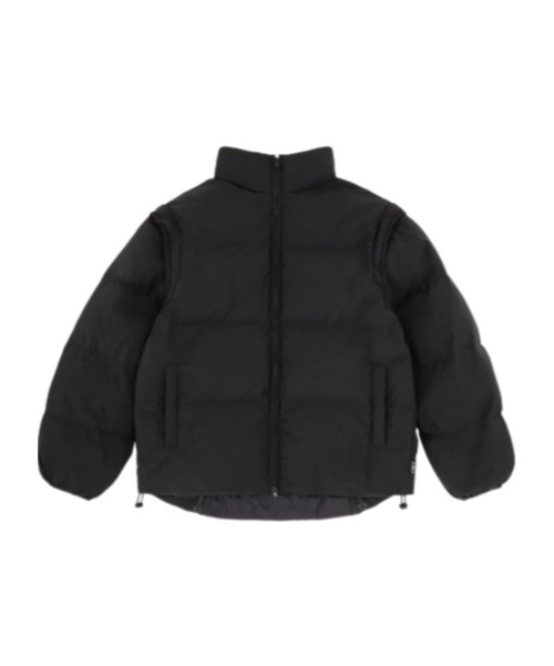 Mm6 Maison Margiela Short Puffer Jacket High Collar In Black