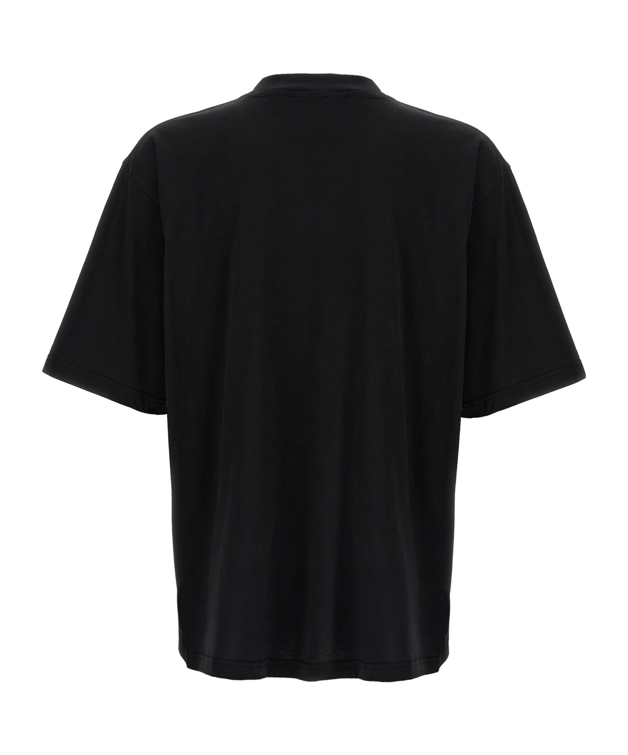 Marni Contemporary Black Cotton T-shirt With High Neckline In Black