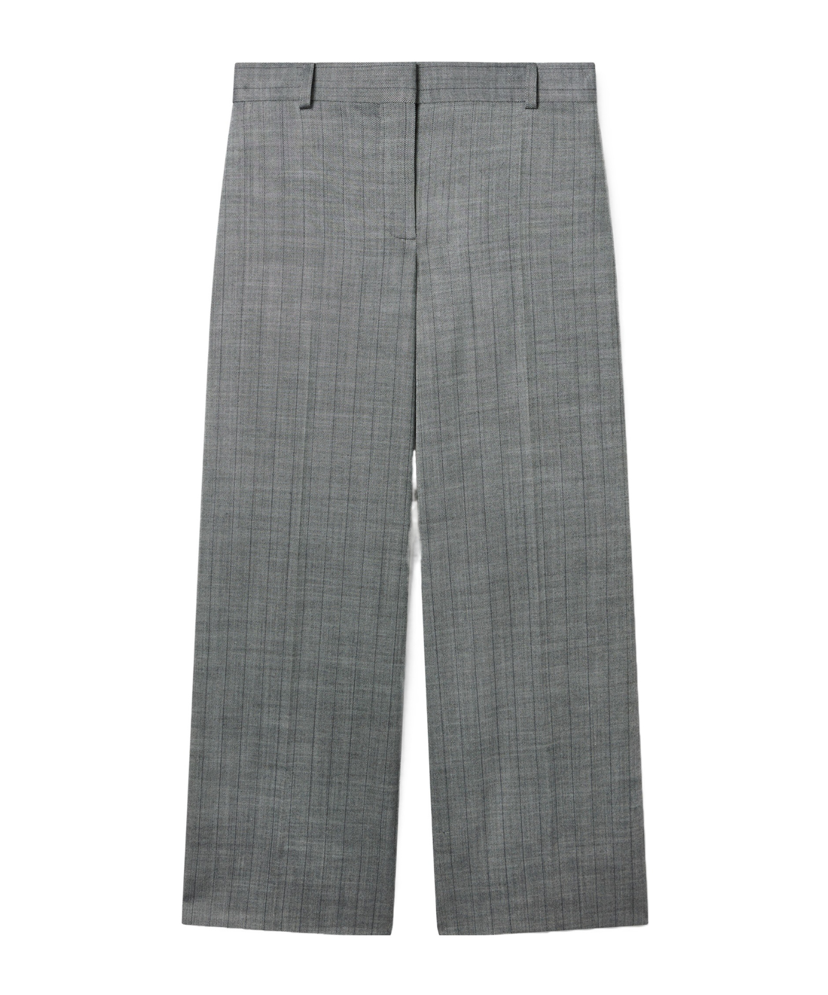 Stella Mccartney Pinstripe Pleated Straight-leg Trousers In Gray