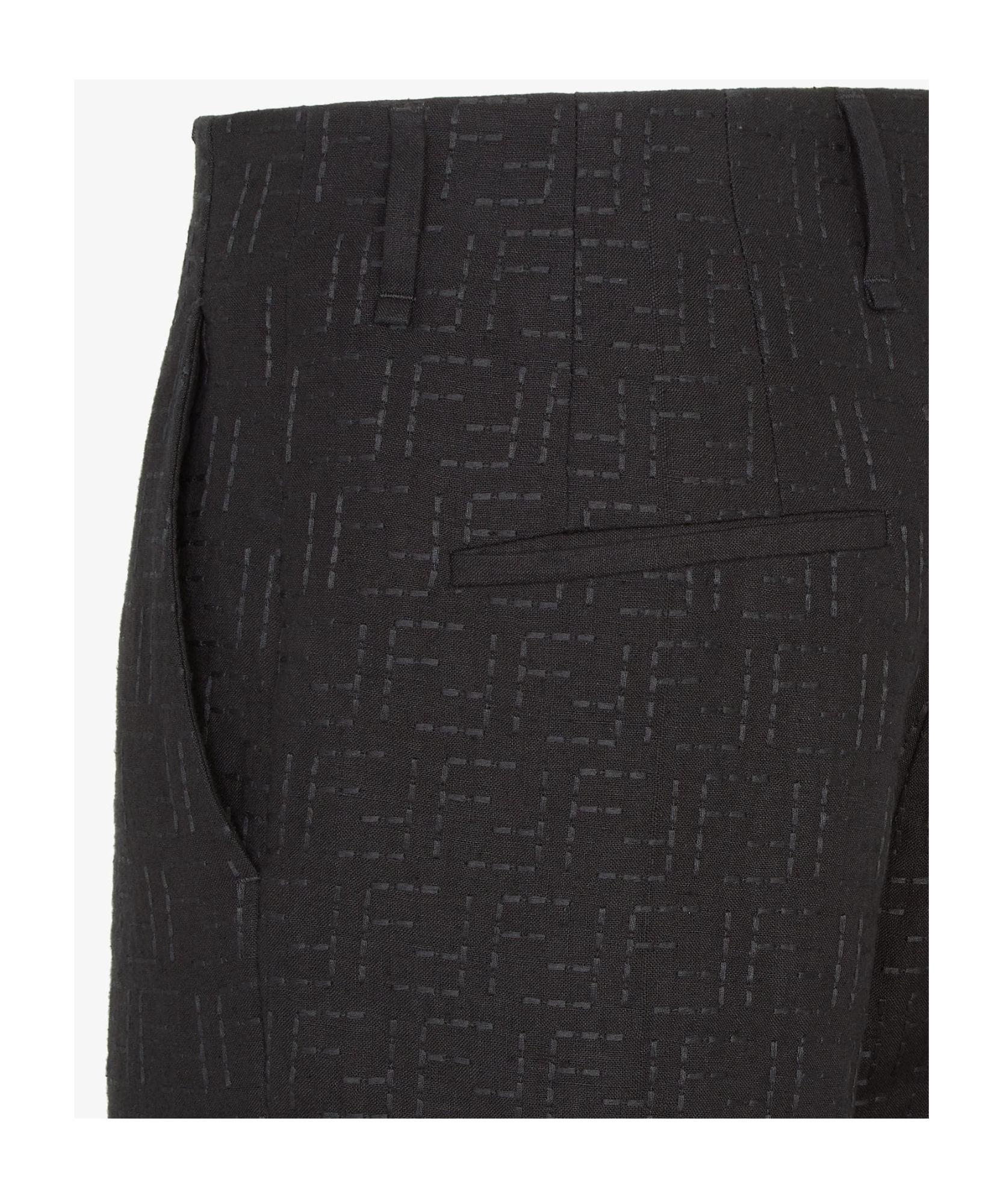 Fendi Logo Patch Casual Pants In Black