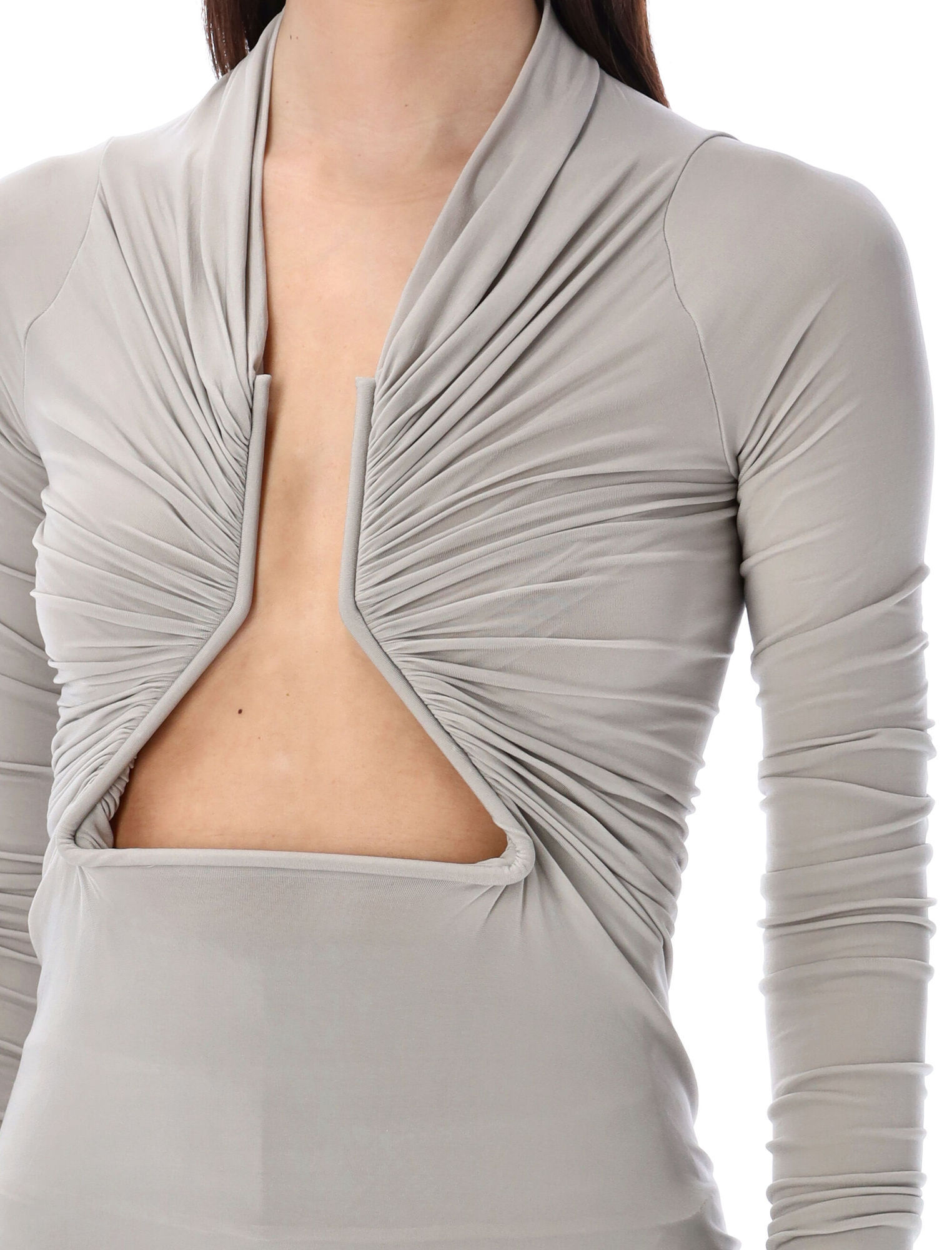 Rick Owens Ls Prong Tee In Gray
