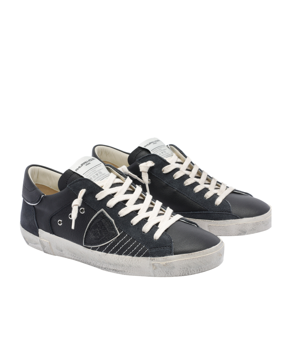 Philippe Model Lace-up Low-cut Sneakers In Black