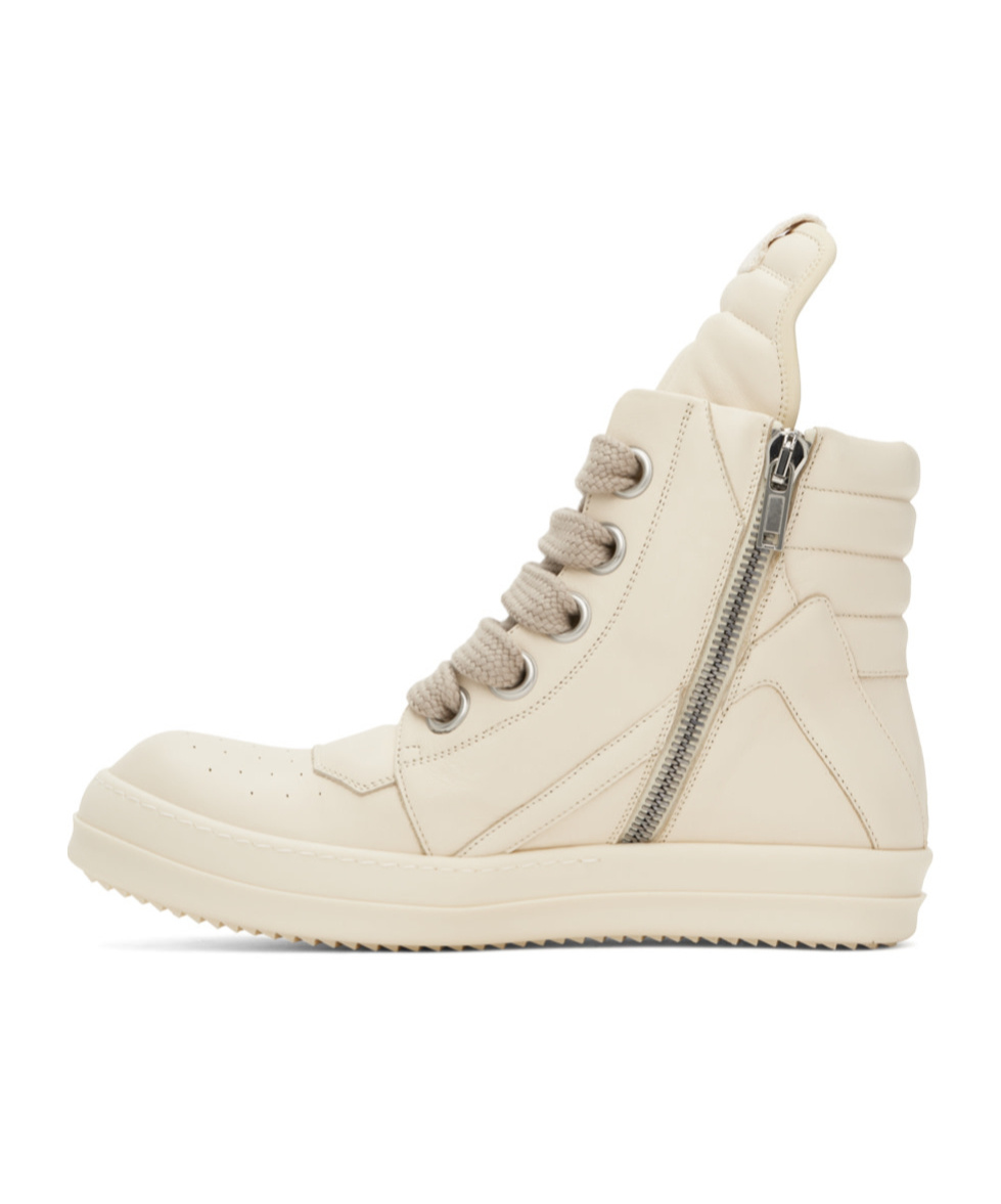 関税込【RICK OWENS】Geobasket leather sneaker Rick Owens Geobasket Leather High-Top Sneakers | Saks Fifth