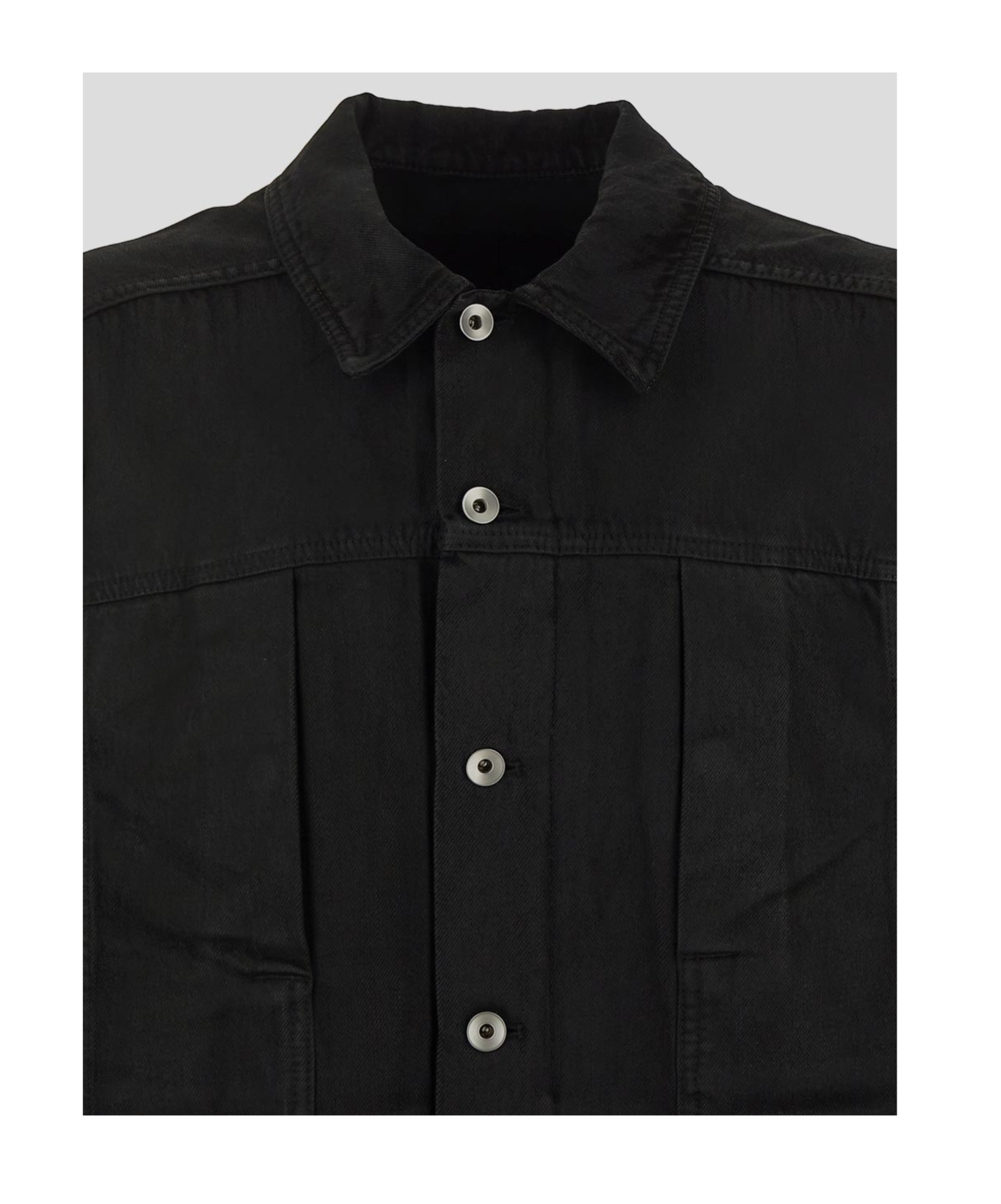 Rick Owens Collared Long Sleeves Jacket With Adjustable Cuffs In Black