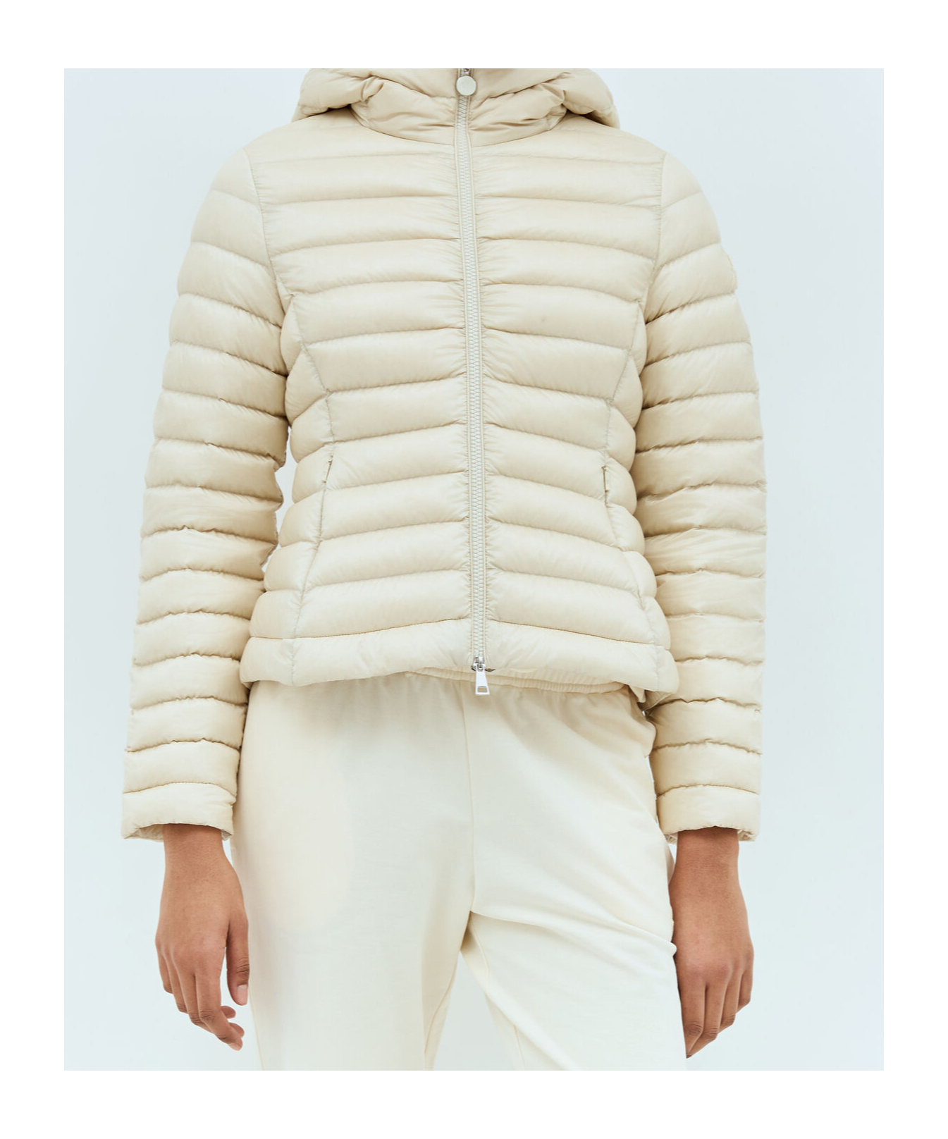 Moncler Ivory Ige Short Hooded Down Jacket In White