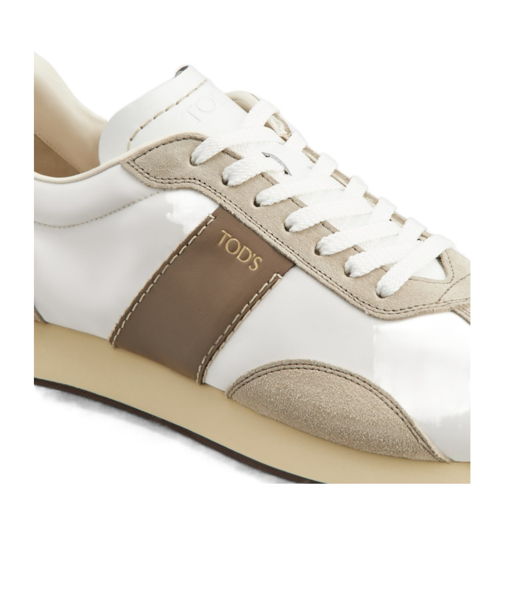 Tod's Multicolor Leather And Suede Sneakers In White
