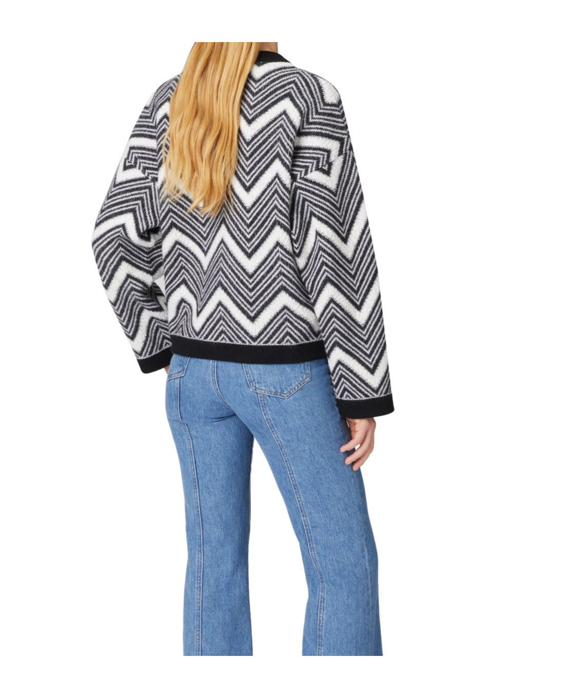 Missoni Chevron Wool Jacket In Black