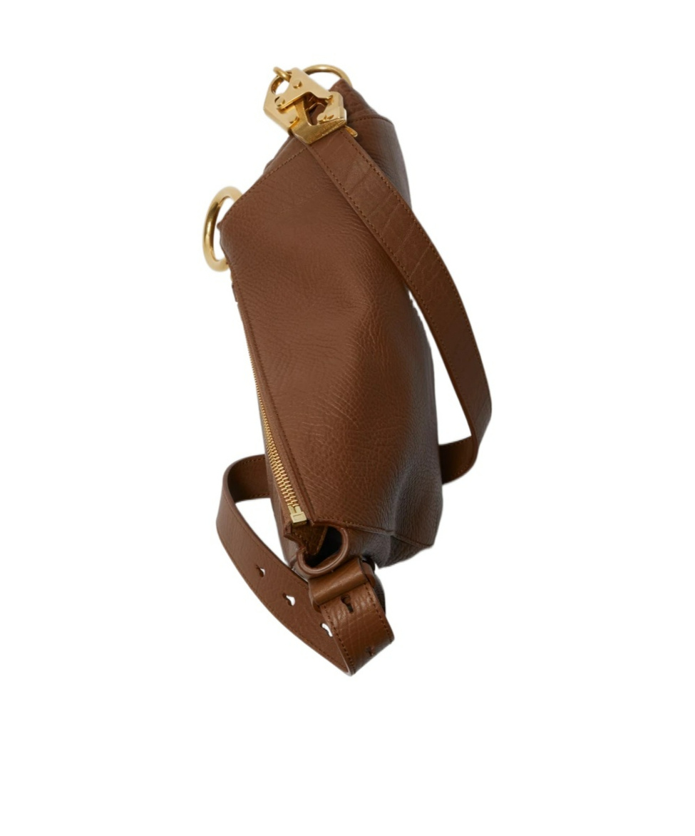 Burberry Small Knight Leather Shoulder Bag In Brown