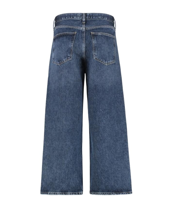 Agolde Denim Trousers With Belt Loops In Blue