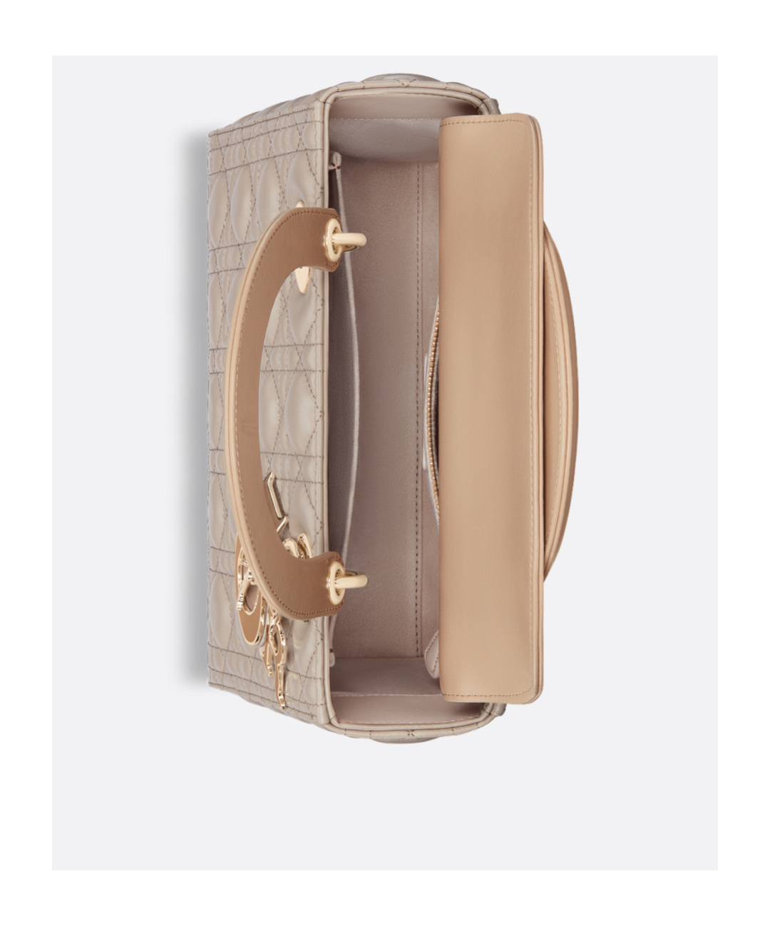 Dior Medium Lady Handbag In Biscuit Color/beige Brown