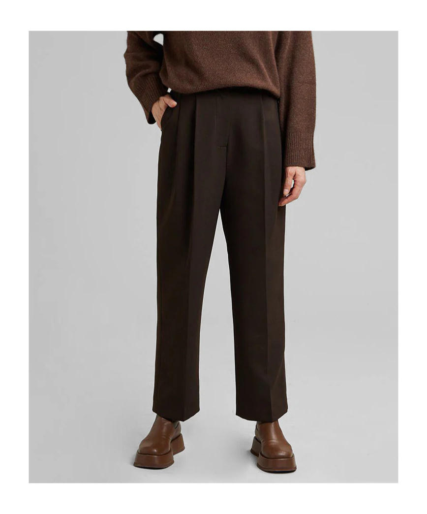 THE FRANKIE SHOP BEA SUIT PANTS - DARK ESPRESSO
