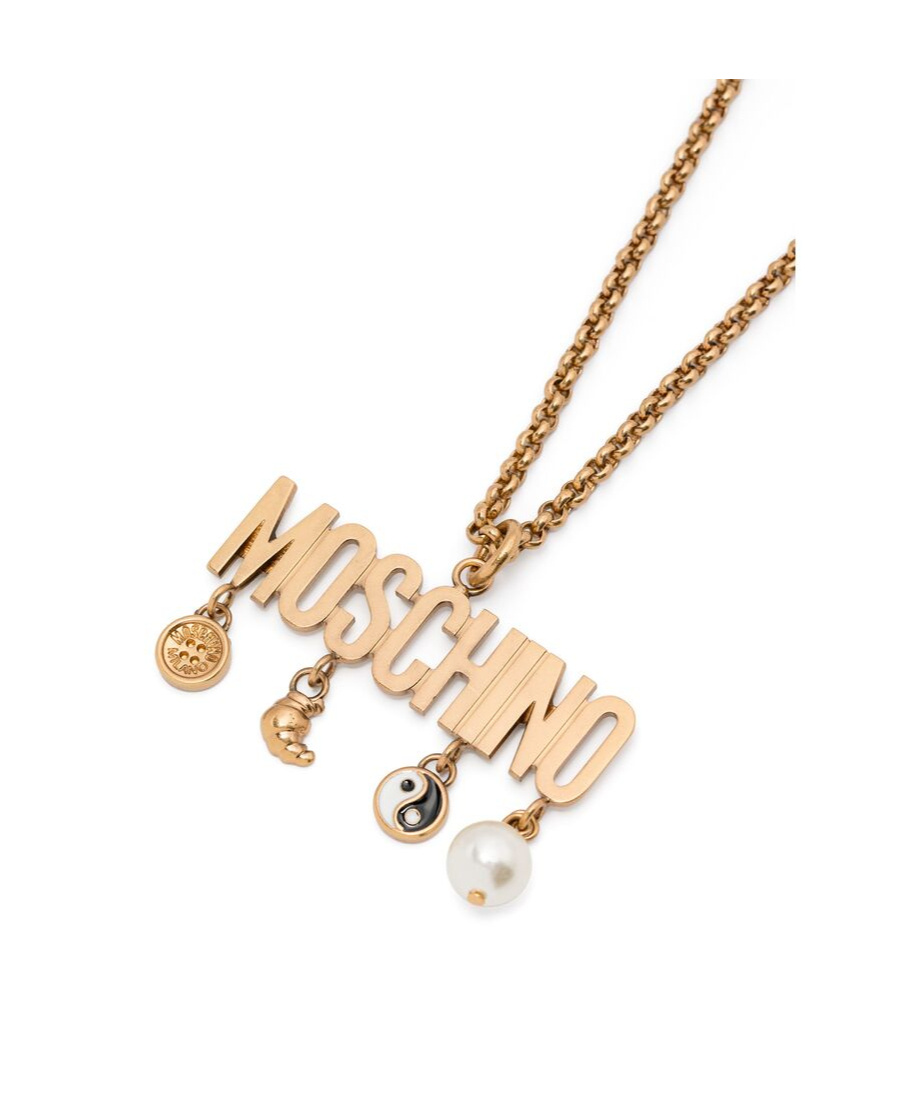 Moschino Chain Necklace In Yellow