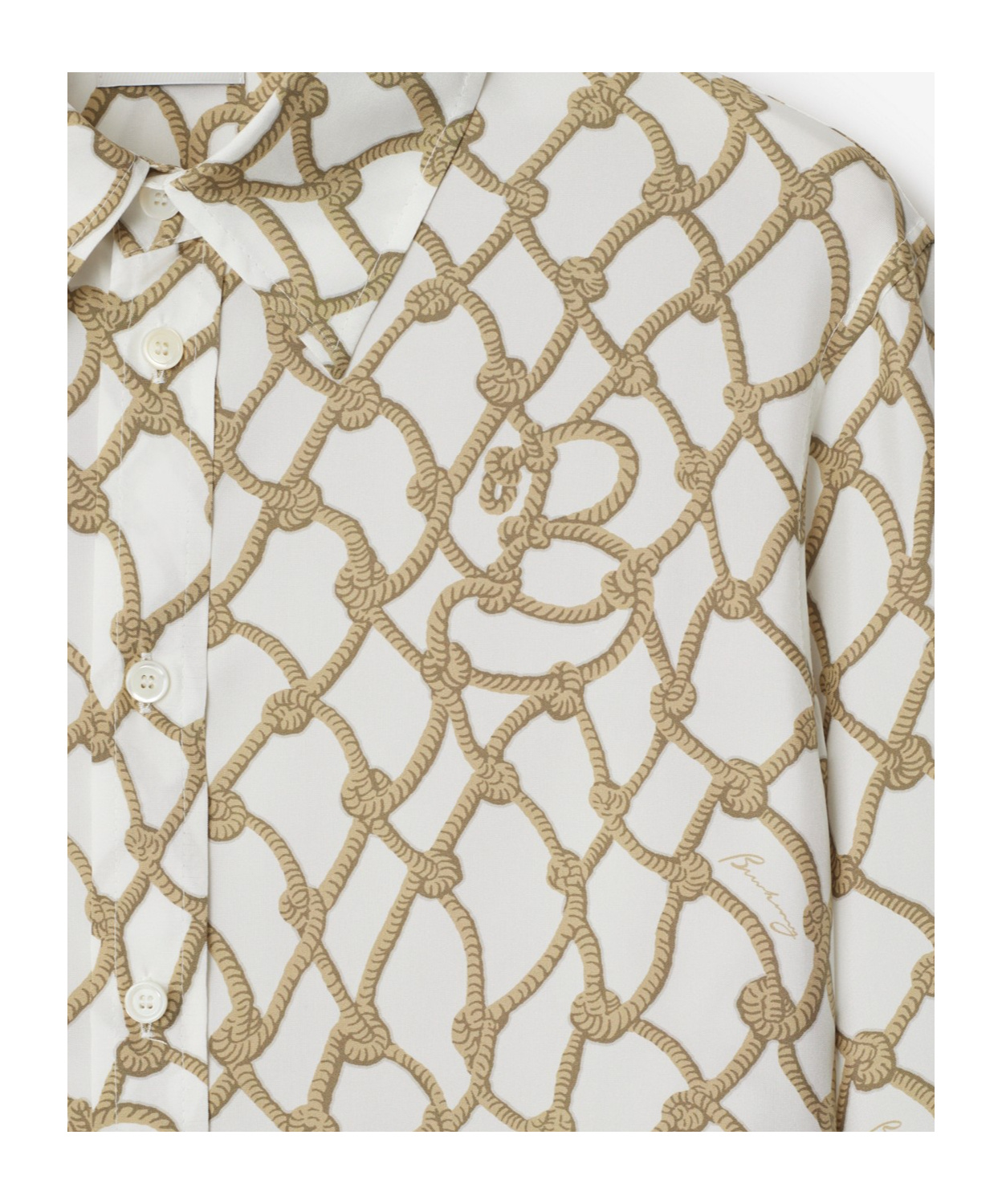 Burberry Printed Silk Shirt In Thatch